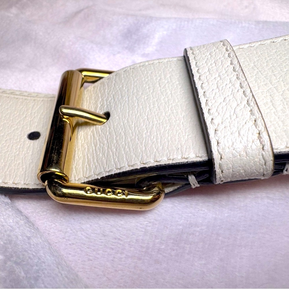 Gucci Crossbody Belt Bag Ophidia Calfskin Mystic White Pristine Luxury Rare COA - Picture 11 of 14
